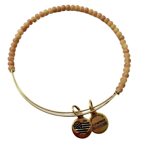 2 Alex and Ani Ether Beaded Bracelets Violet Silver & Nectar Gold Rafaelian - Picture 7 of 9